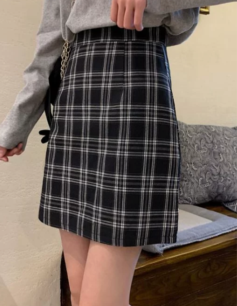 春秋冬季格子半身裙女短裙A字裙韩版潮学生