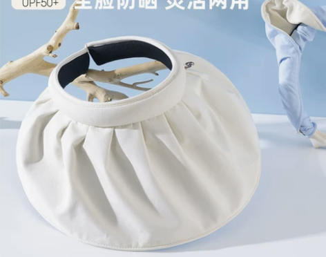 夏季防晒帽子女贝壳帽防紫外线网红发箍大檐遮...