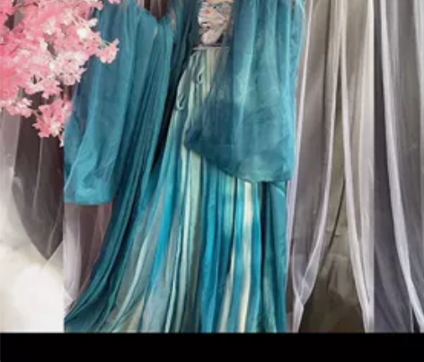 玉术原创汉服女诃子裙唐制大袖衫 抹胸处为刺...