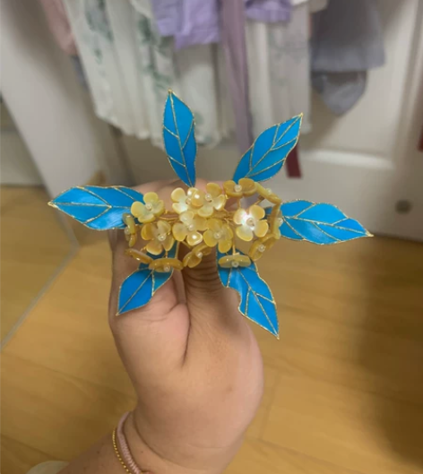 桂花仿点翠发簪 全新没上过头,点的非常不错...
