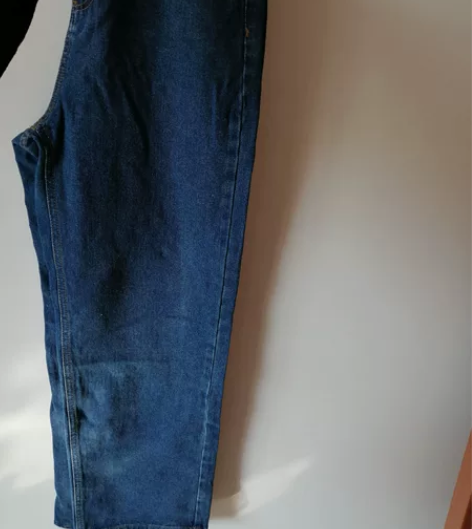 直筒阔腿牛仔裤，深蓝色，买来未洗过未穿过，...