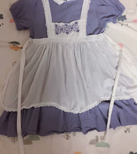 森系夏季甜美复古田园风假两件女童连衣裙,1...