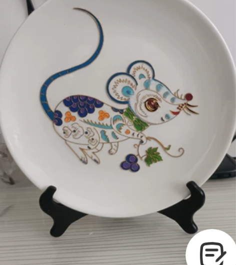 景泰蓝瓷盘画,31厘米的一个大盘子,盘内是...