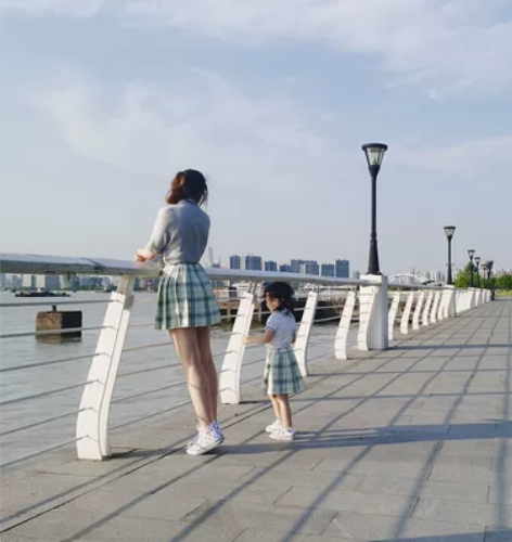 两条-亲子款JK裙野原小黑原创格裙短裙JK...
