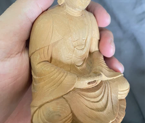释迦牟尼佛纯手工木雕 唐代风格 看雕工清刀...