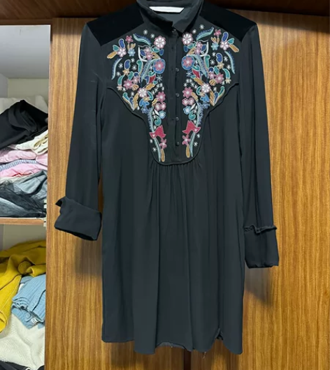 zara 民族风雪纺连衣裙 m码 专柜购买...