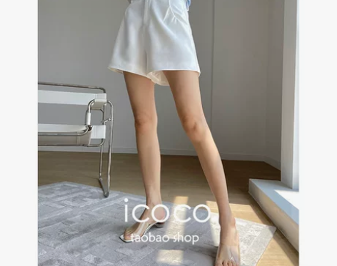 高阶抗皱面料百搭显瘦高腰休闲西装短裤外穿女...