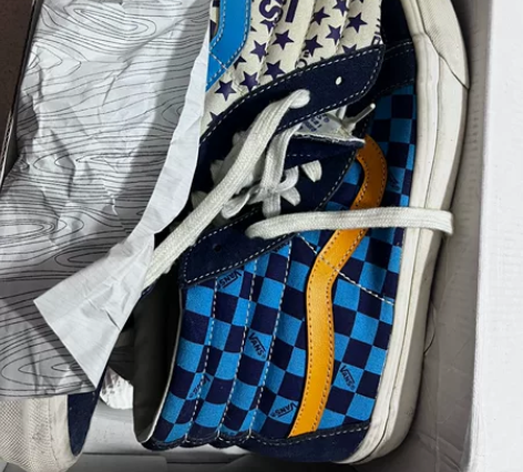 vans sk8 hi OG,蓝色棋盘格 ...