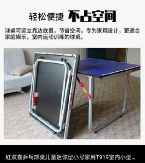 红双喜儿童乒乓球桌，9.5成新，因搬家不方...