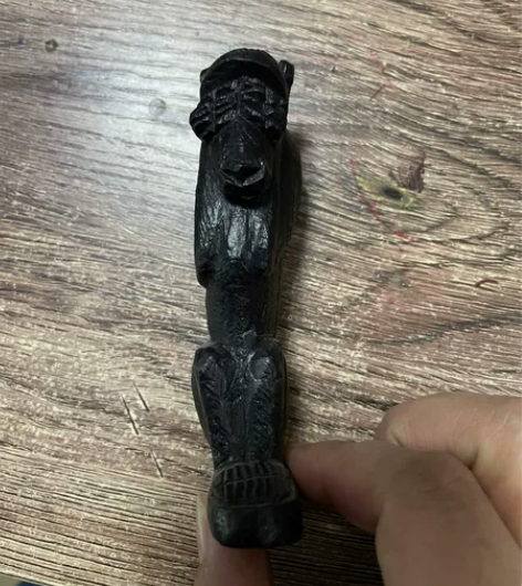 非洲原产手工艺品木雕不看狒狒,高11厘米左...