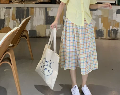【限时减价】格子半身裙子女秋冬新款中长款高...