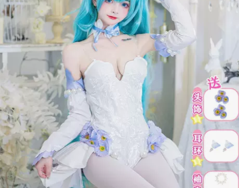 动漫服装二月境初音未来C服粉蝶花精灵cos...