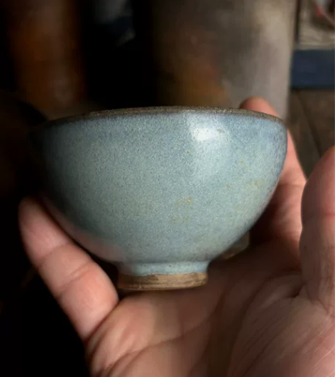 日本老青瓷茶杯,李朝老瓷盏,高丽青瓷,日本...