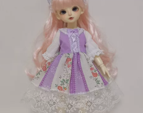 bjd6分娃衣服套装连衣裙子田园风1/6现...