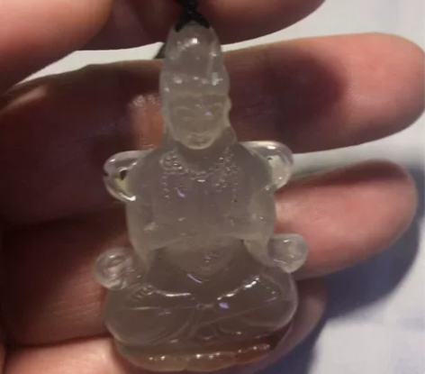 高冰精品~【自在观音】吊坠  陆子冈杯银奖...
