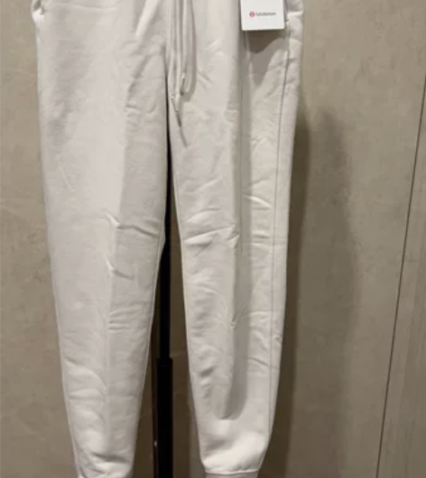 lululemon女士白蛋白色收脚加绒裤,...