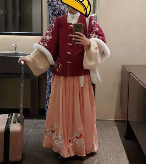 劲合明制过年汉服女原创雪竹对襟比甲半臂加绒...