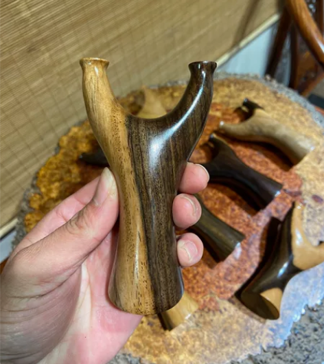 新品黑檀阴阳木扁皮弹弓户外高精度大威力实木...