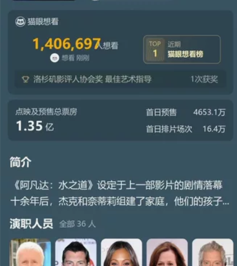 各种影厅电影票 !阿凡达:水之道 本周五1...