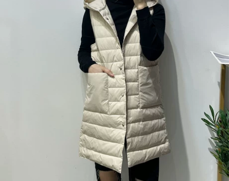 正品哥弟新款羽绒马甲女内胆羽绒服中长款连帽...