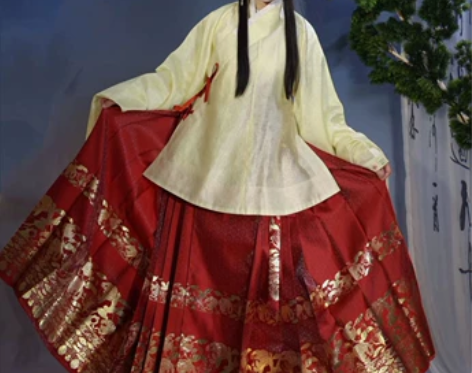 远山黛汉服 喜从天降璎珞纹织金织银马面裙 ...