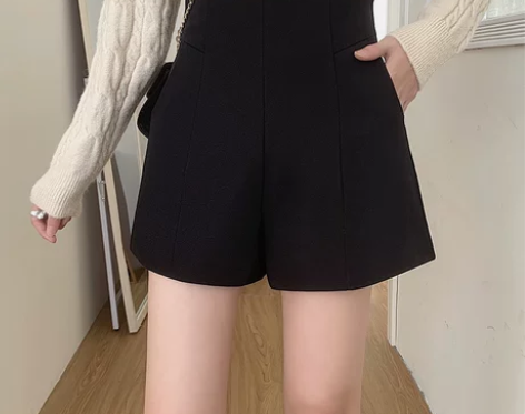 大码新款西装短裤女胖MM韩版百搭气质阔腿裤...