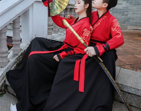 白菜汉服女中国风学生情侣款男交领古装侠客书...