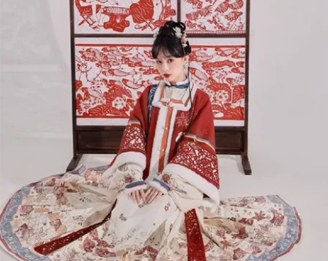 【收】七月夕汉服 小轩窗 明制立领短衫方领...