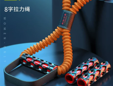8字拉力器女家用练背神器弹力带开背美背拉伸...