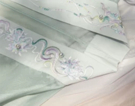 司南阁原创【桃花水母】汉服女宋制紫直领浅蓝...