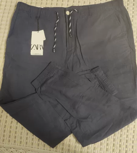 Zara全新带吊牌男士棉麻裤,XL 感兴趣...