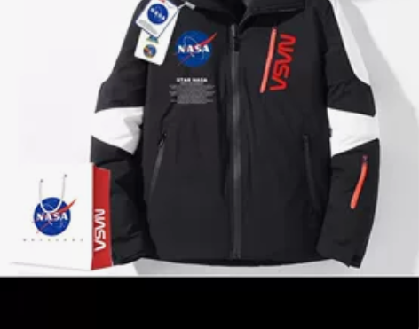 NASA联名宇航员羽绒服男士冬季新款户外滑...