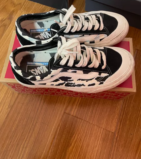 正品vans STYLES36滑板鞋黑蓝豹...