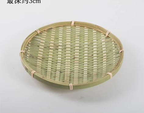 手工竹编制品竹筛竹篮子收纳筐水果篮子点心托...