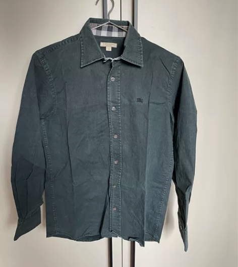 BURBERRY博柏利黑色男士长袖衬衫 码...