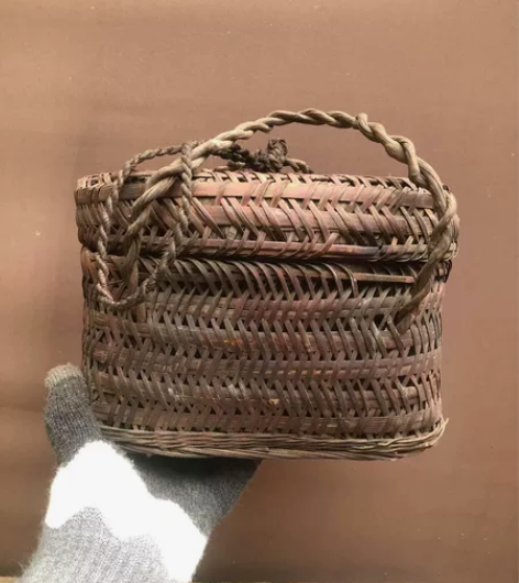 清代民国破篓子,竹编藤编收纳盒竹筐子手提包...