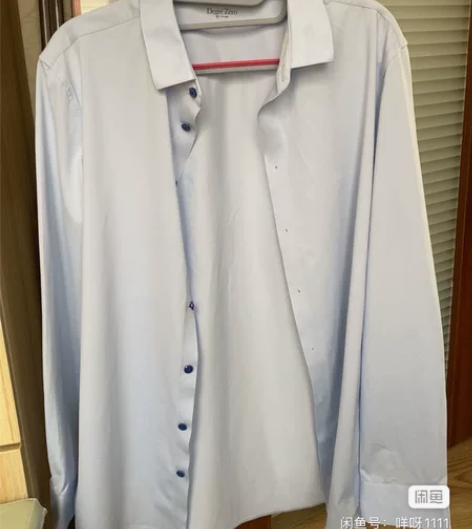 男士工服衬衫。长袖短袖各一件。93.3棉%...