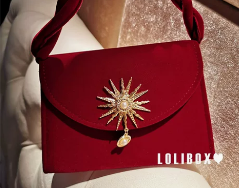 LOLIBOX定制进口丝绒扭麻花手提复古小...
