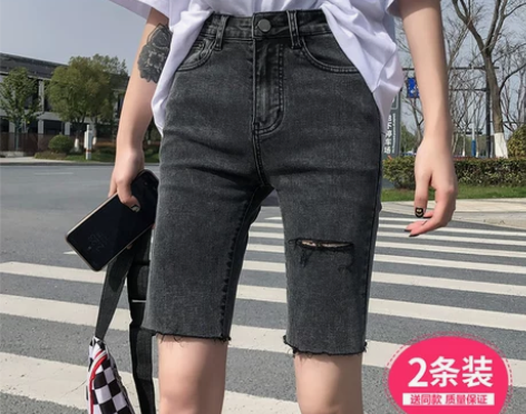 五分牛仔短裤女春夏季2022新款ins潮高...