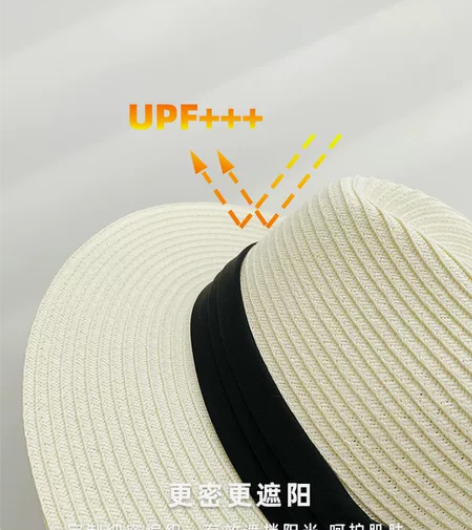 白色英伦草帽 可折叠遮阳帽 感兴趣的话点“...