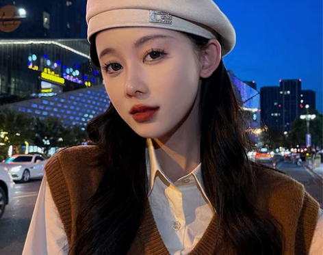 黑色贝雷帽女春秋款2022爆款ins网红蓓...