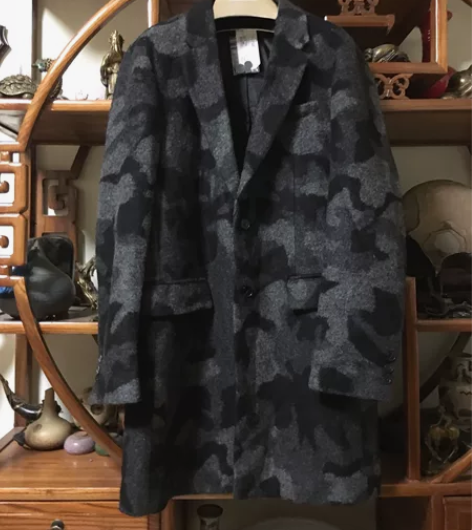 【全新】森马正品迷彩服羊毛呢西装外套大衣男...