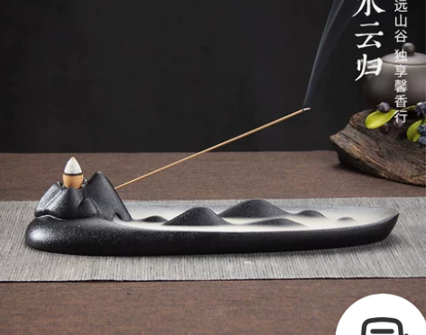 墨凡倒流香炉创意家居摆件陶瓷线香炉室内家用...