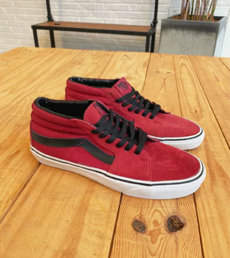 Vans sk8-mid黑红 男女同款 4...