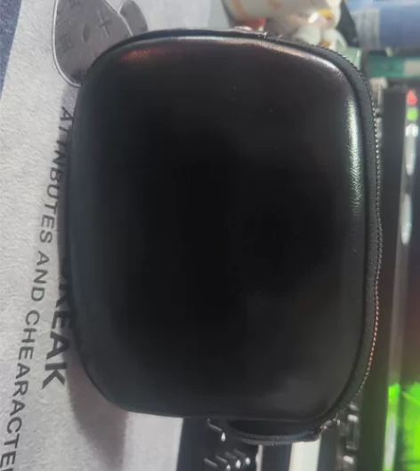 女士单肩包,斜挎包,纯黑色,皮质的。摸着挺...