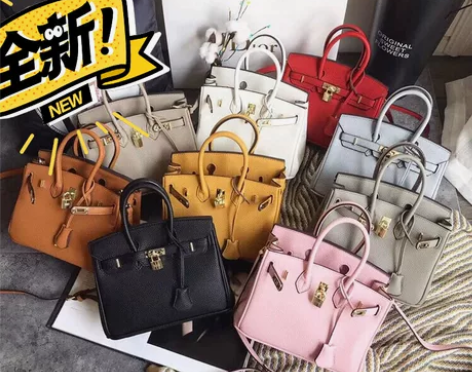 欧美铂金包真皮女包红色包包2019新款头层...