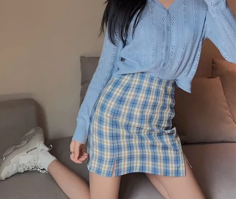 大码学院风防走光显瘦jk半身裙高腰包臀裙a...