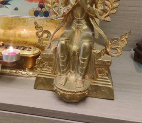 彩绘尼泊尔工艺弥勒像纯铜包邮密宗弥勒藏传民...