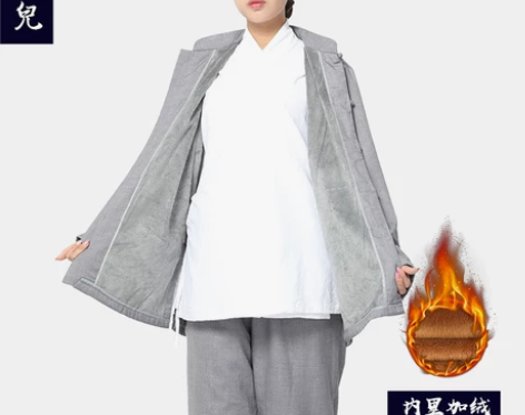 汉服加绒居士服女套装冬季秋冬禅修服女