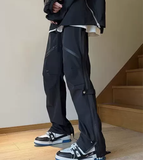 美式机能风冲锋裤男春秋季工装拉链裤子潮牌户...
